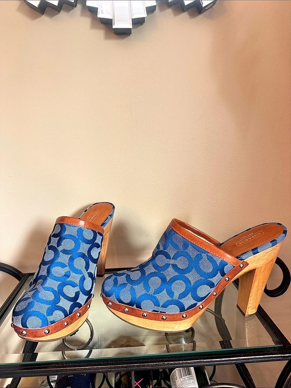 Coach clogs in Blue & Brown US 9.5 B